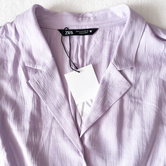 Zara Lilac Cropped Blouse - Picture 3 of 12